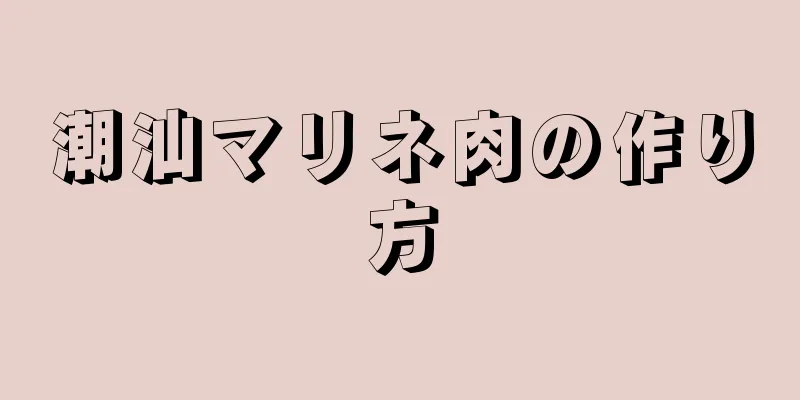 潮汕マリネ肉の作り方