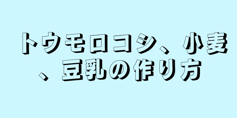 トウモロコシ、小麦、豆乳の作り方