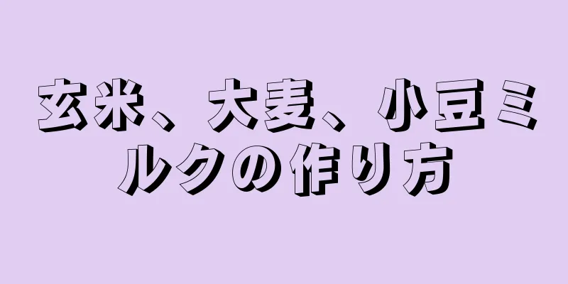 玄米、大麦、小豆ミルクの作り方