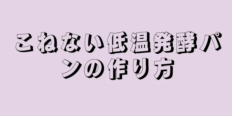 こねない低温発酵パンの作り方