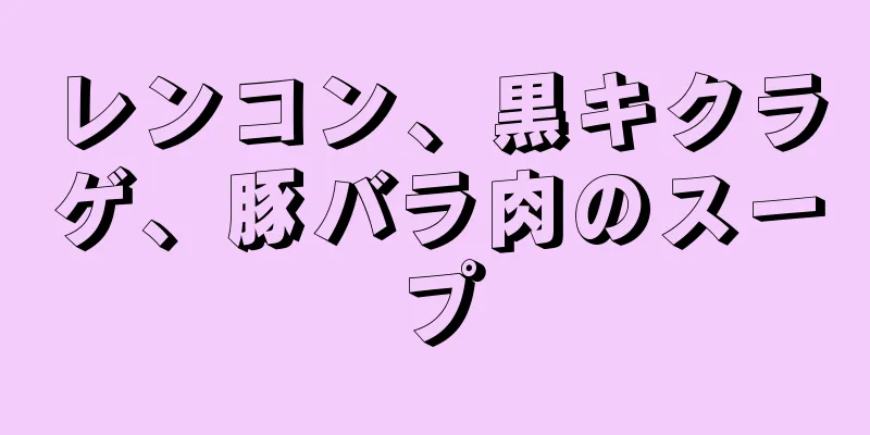 レンコン、黒キクラゲ、豚バラ肉のスープ