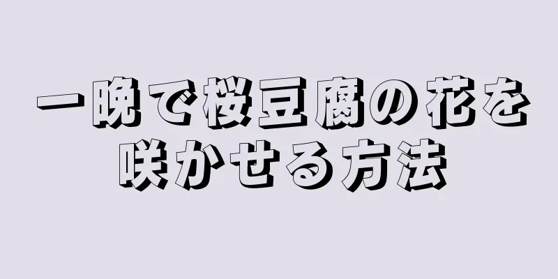 一晩で桜豆腐の花を咲かせる方法