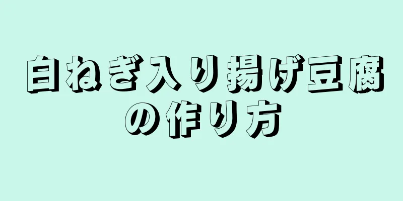 白ねぎ入り揚げ豆腐の作り方