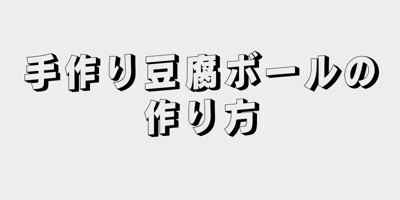 手作り豆腐ボールの作り方