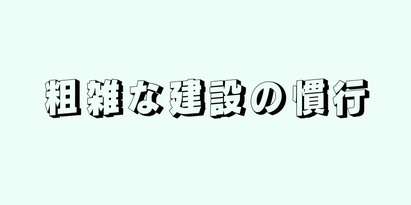 粗雑な建設の慣行