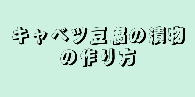 キャベツ豆腐の漬物の作り方