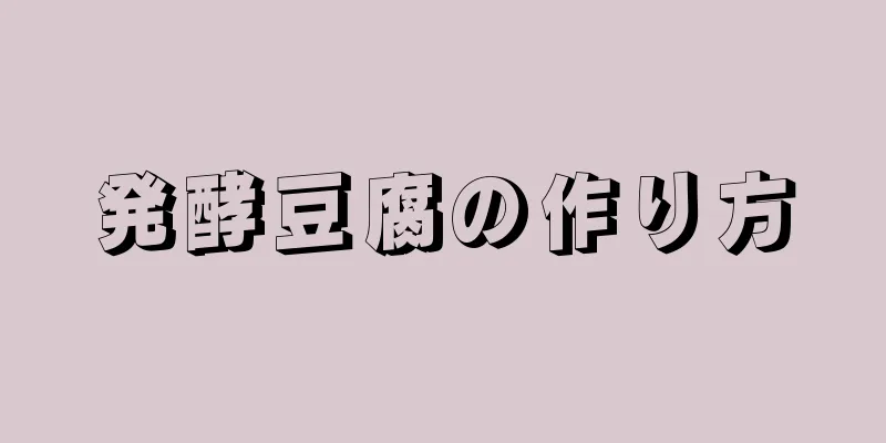 発酵豆腐の作り方