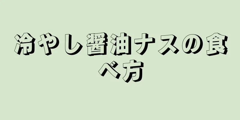 冷やし醤油ナスの食べ方